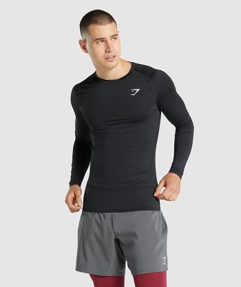 Pánské Long Sleeve Gymshark Element Baselayer Černé | CZ 2197AHK